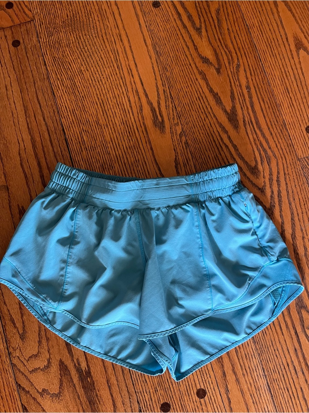 Lululemon Hotty Hot Lined Running Shorts Aqua Blue Size 8
